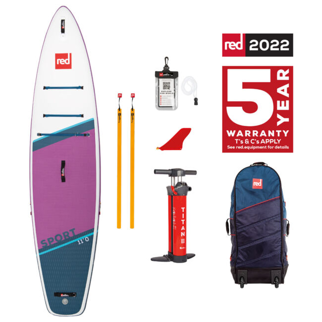 Red Paddle Co, 11´0 Sport MSL - Violett, SUP-bräda - sup bräda Sport 110 SE USA Package 2022