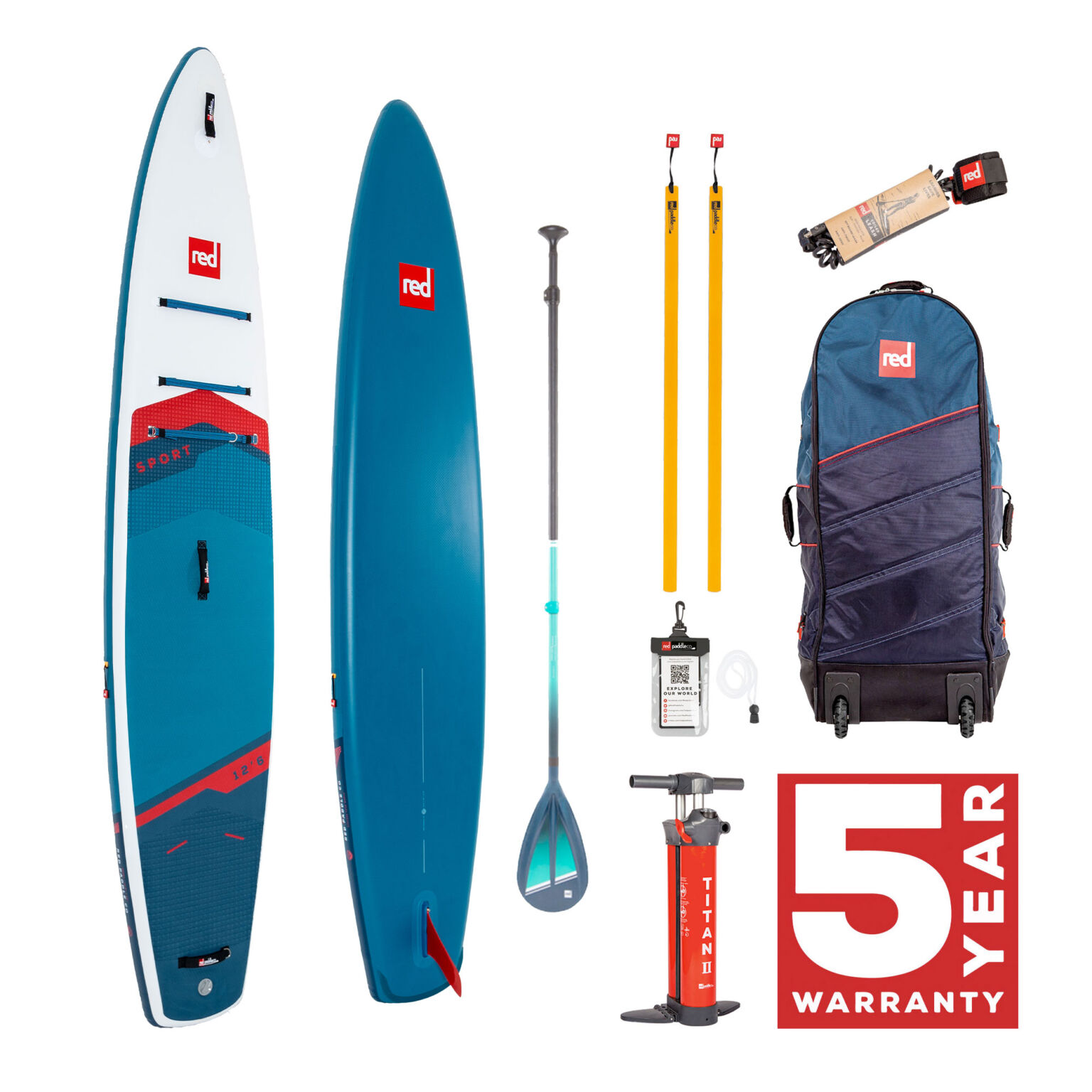 Red Paddle Co - 12´6 Sport - inkl Paddel & Leash