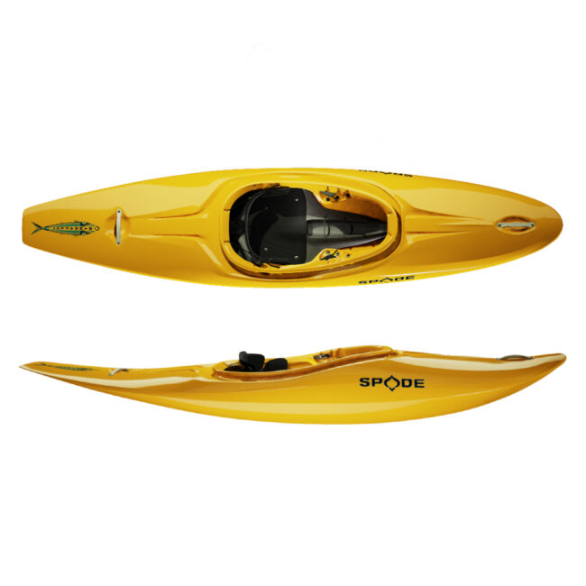 Spade, Barracuda, forskajak half slice - Spade kayaks Barracuda Yellow forskajak half slice2
