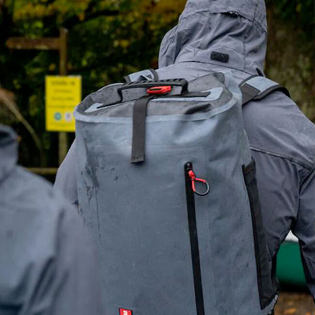 Red Original Co Waterproof Kit Bag 40 L - Red Original Waterproof Kit Bag in the rain